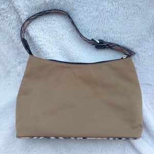 Burberry Blue Label Check Nylon Tan Shoulder Bag